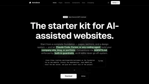 AstroDeck dark mode view with fully inverted color scheme