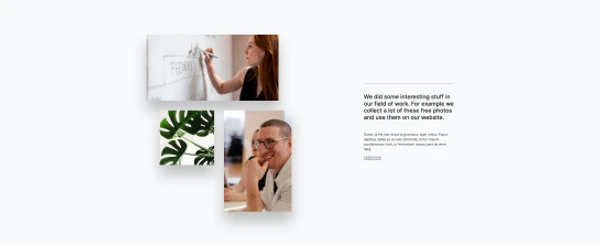STRIDE template feature showcase with icons