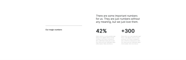 STRIDE template statistics section with animated counters